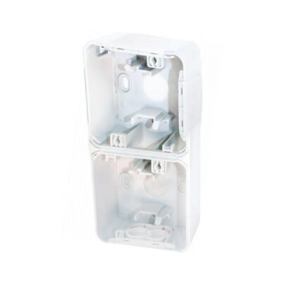 Boite 2 poste verticale - blanc - saillie - 60867