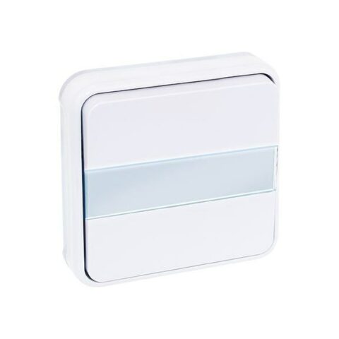 Bouton poussoir avec porte étiquette lumineux 10A - Blanc - 60893
