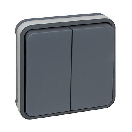 Double Va-et-vient - 10A - Oxxo - 1 poste - Gris - 60882