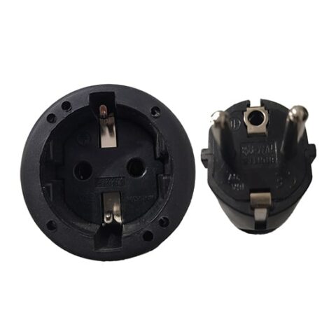 Prise de courant électrique 16A - 250V en caoutchouc noir - connecteur femelle-min