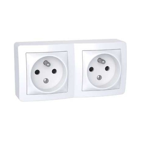 Prise de courant double 2P+T Alréa - Complet - 16A - ALB62472P