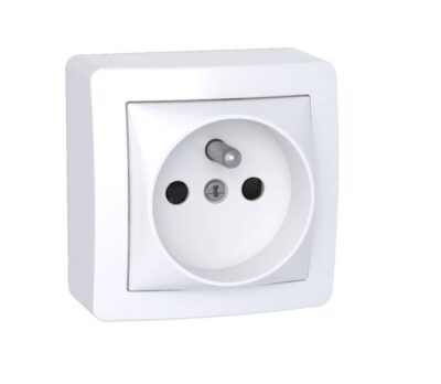 Prise de courant 2P + T Alréa - Connexion rapide - Blanc polaire - ALB62063P