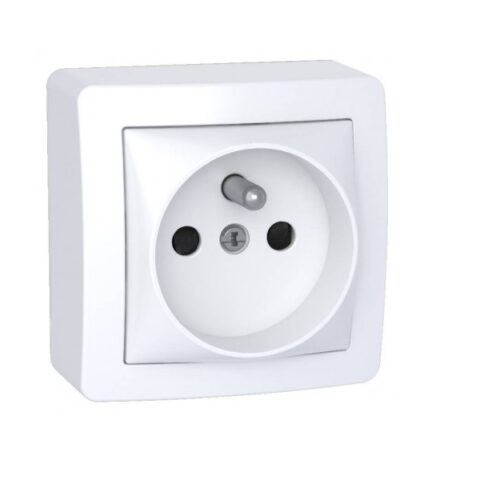 Prise de courant 2P + T Alréa - Connexion rapide - Blanc polaire - ALB62063P