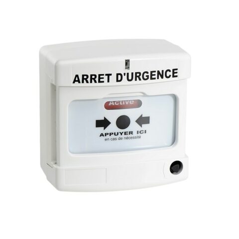 Déclencheur manuel arrêt urgence blanc double contact - axendis - 10041