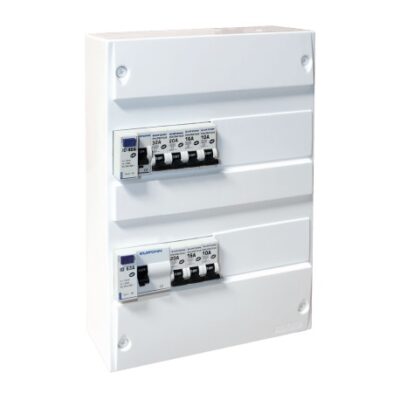 Tableau 2 rangées pré-câblé - 26 modules - blanc - Eur'ohm -19326