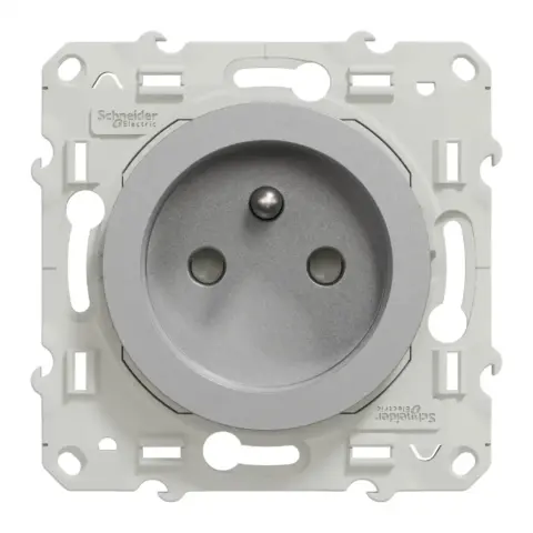 Prise 2P+T - Aluminium - A vis - Odace - S530039