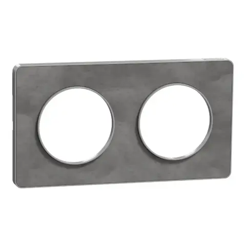 Plaque pierre ardoise avec liseré aluminium - Alu 2 postes horiz./vert. 71mm - S530804V