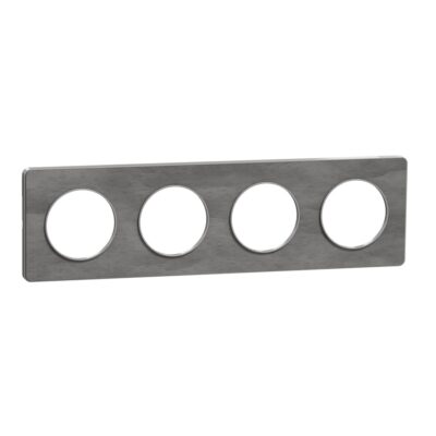 Plaque Ardoise avec liseré Alu 4 postes horiz./vert. entraxe 71mm - Odace Touch - S530808V