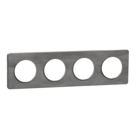 Plaque Ardoise avec liseré Alu 4 postes horiz./vert. entraxe 71mm - Odace Touch - S530808V