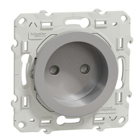 Prise bornes à vis 2P - Odace - Aluminium - S530033