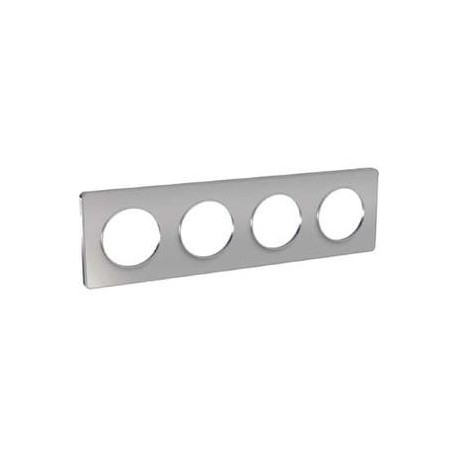 Plaque aluminium 4 postes horiz. ou vert. 71mm - Odace Touch - S530808