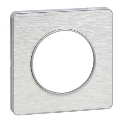 Plaque Odace Touch - Aluminium brossé avec liseré alu 1 poste - S530802J