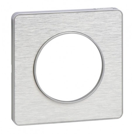 Plaque Odace Touch - Aluminium brossé avec liseré alu 1 poste - S530802J