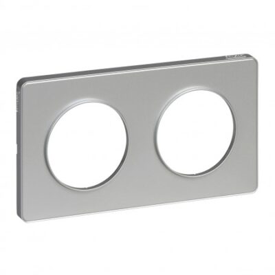 Plaque Odace Touch - Aluminium 2 postes horiz. ou vert - 71mm - S530804