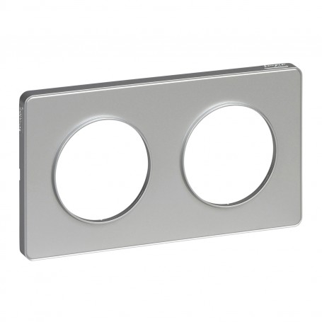 Plaque Odace Touch - Aluminium 2 postes horiz. ou vert - 71mm - S530804