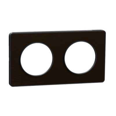 Plaque bronze brossé liseré anthracite 2 postes horiz./vert. 71mm - Odace Touch - S540804L