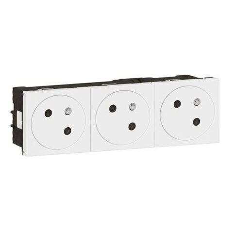 Triple prise de courant 2P+T blanc EU - LEGRAND Mosaic - 278165L