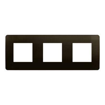 Plaque Unica Studio Metal - Bronze avec liseré blanc - 3x2 modules - 3 postes