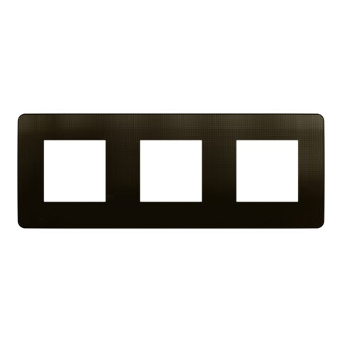 Plaque Unica Studio Metal - Bronze avec liseré blanc - 3x2 modules - 3 postes