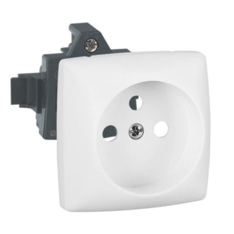 Prise de courant 2P+T à bornes automatiques Appareillage saillie composable blanc - 086127