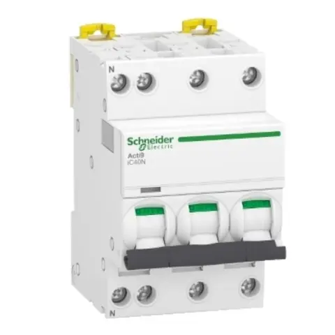 Disjoncteur LS Clario iC40 – 3P+N – 40A – courbe C – 6000A/10kA – A9P54740