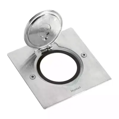 Platine de sol carrée à équiper - 1 poste - Inox brossé - 89700