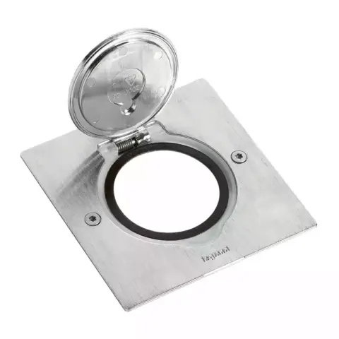 Platine de sol carrée à équiper - 1 poste - Inox brossé - 89700