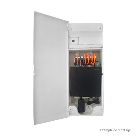 Coffret de communication 4 rangées avec 8 connecteurs RJ45 CAT6 + porte - 423800