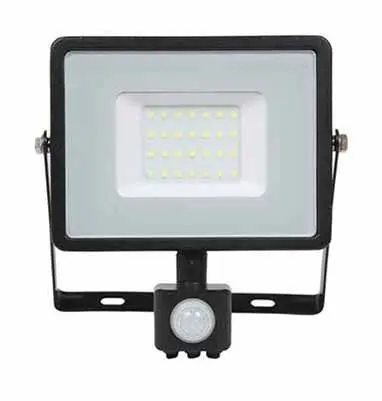 Projecteur LED 6400K IP65 noir 30W avec detecteur - SKU462