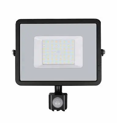 Projecteur LED 6400K IP65 Corps 50W NOIR IP65 avec detecteur - SKU 471