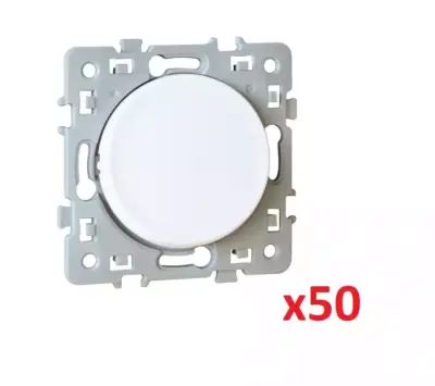 Lot de 50 interrupteurs va et vient blanc - EUROHM Square - 60209