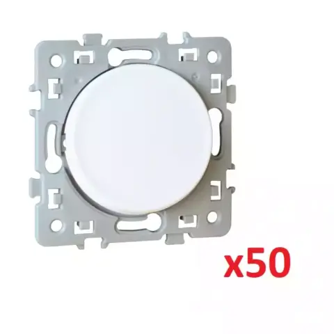 Lot de 50 interrupteurs va et vient blanc - EUROHM Square - 60209