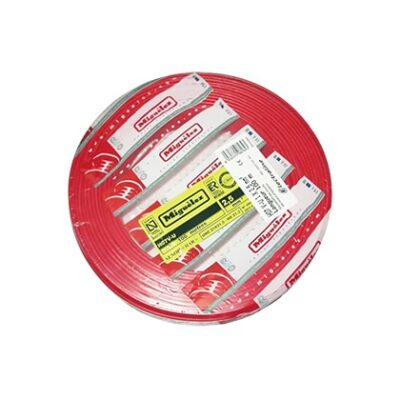 Fil électrique rigide H07VU 2.5mm² en cuivre 100m - rouge