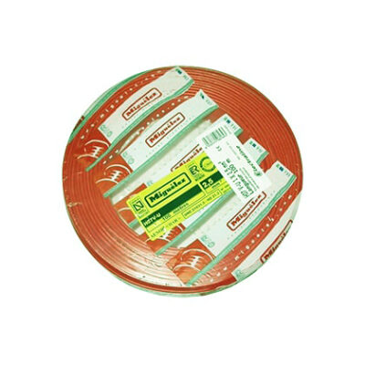 Fil électrique rigide H07VU 1.5mm² en cuivre C100m - orange