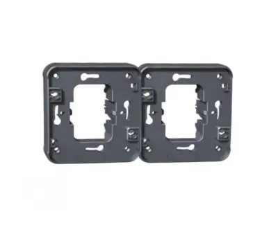 Cadre support double Oxxo - Encastré - Horizontal - Gris - 60864