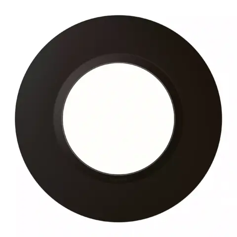 Plaque ronde dooxie 1 poste finition noir effet velours - 600994