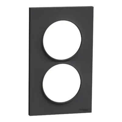Odace Styl - plaque 2 postes verticaux entraxe 57mm anthracite