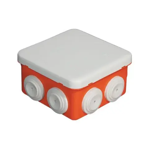 Boite de dérivation étanche à fond rouge – 105 x 105 mm