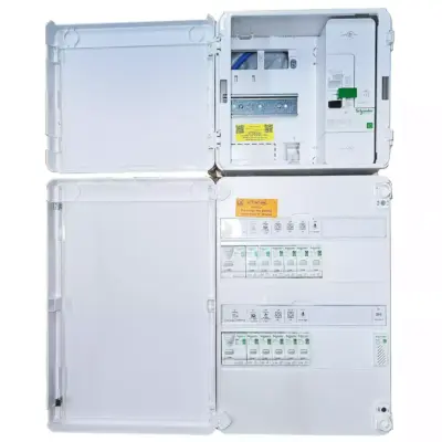 Tableau électrique prééquipé 2 rangées 2ID 63A- 40AC -11 disj + panneau de control + Disj diff sélectif