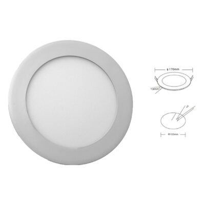 Downlight led extra-plat 12W 4000k 850-950LM Rond Ø170*13mm Enc155mm