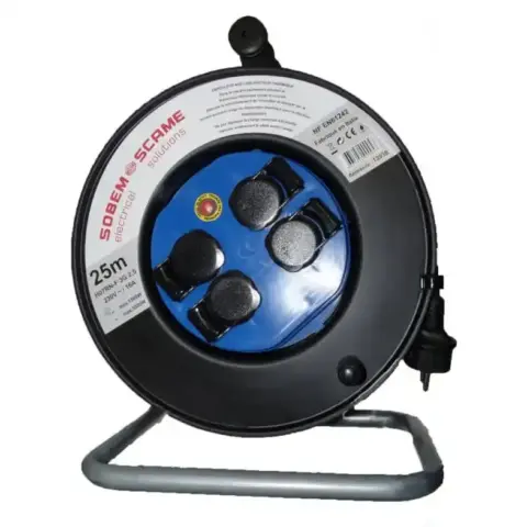 Enrouleur électrique 4 prises 40m de câble HO7RNF 3G1,5 - IP54 SOBEM SCAME