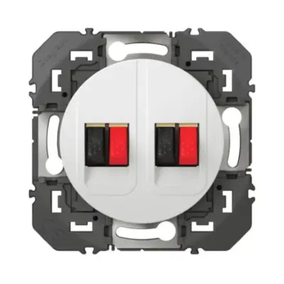 Prise haut-parleur double dooxie finition blanc - 600382