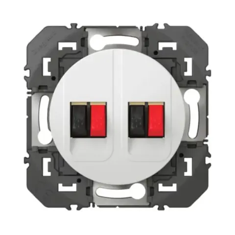 Prise haut-parleur double dooxie finition blanc - 600382