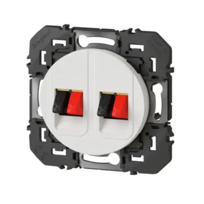 Prise haut-parleur double dooxie finition blanc - 600382