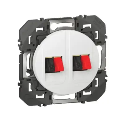 Prise haut-parleur double dooxie finition blanc - 600382