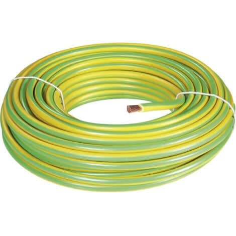 Câble H07V-K 1,5 mm² Vert/Jaune C100 réf. H07VK1.5V/JC100 - Câbles, gaines et conduits