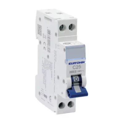 Disjoncteur 25A - courbe C - connexion à vis - 1P+N - NF - 20225