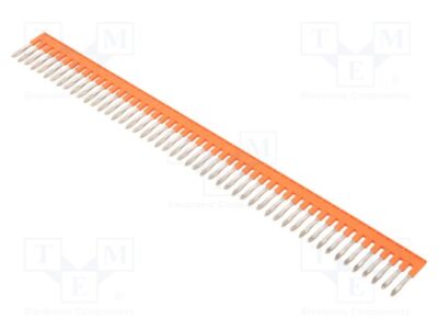 Barre peigne Entrelec 600V – 1 piste – orange – 6 mm de large Abb réf. TECJB6-5 - Peignes et Répartiteur