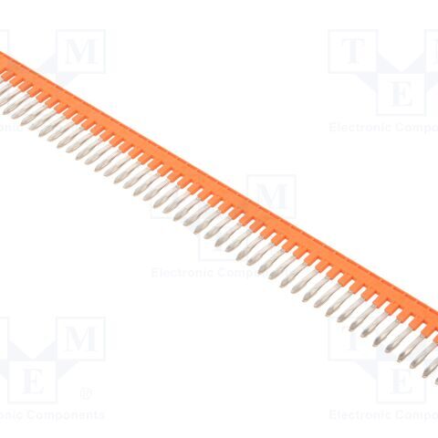 Barre peigne Entrelec 600V – 1 piste – orange – 6 mm de large Abb réf. TECJB6-5 - Peignes et Répartiteur