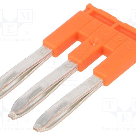 Peigne;Entrelec;600V;orange;pistes:3;W:5,2mm;H:13,4mm Abb réf. TECJB5-3 - Peignes et Répartiteur